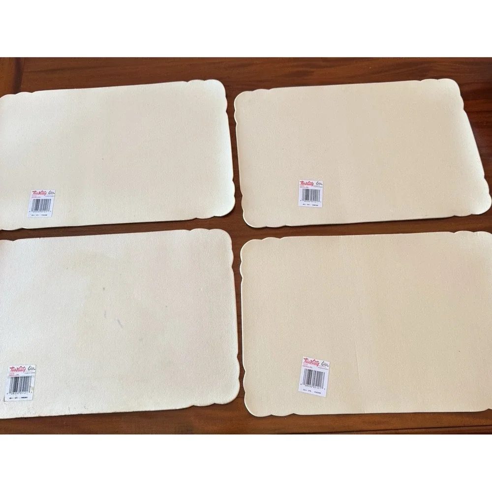 Town & Country Vanessa Vinyl Placemats Set of 4 | Floral Roses Blue Pink Vintage